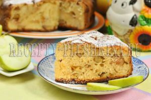 шарлотка с яблоками и творогом рецепт
