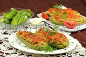 фаршированные кабачки с фаршем запеченные в духовке
