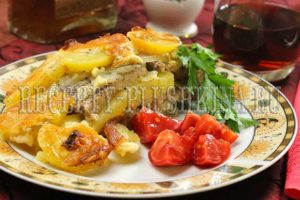 мясо по-французски с картошкой в духовке