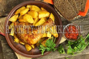 куриные ножки в духовке с картошкой рецепт